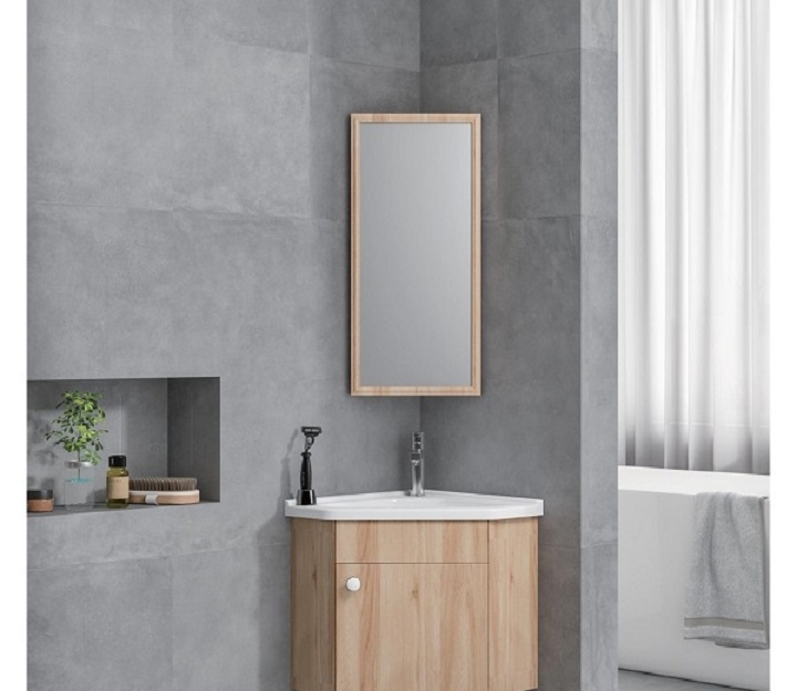 Mẫu tủ chậu lavabo đẹp đặt góc